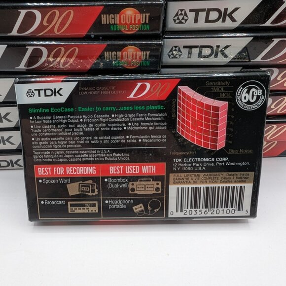 Lot Of 15 TDK D60 High Output IEC I/Type I Cassette Tapes Audio - NEW & SEALED - Picture 3 of 3